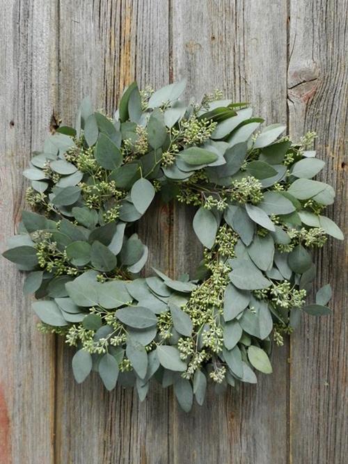 16 IN FRESH SEEDED EUCALYPTUS GREEN WREATH